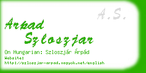 arpad szloszjar business card