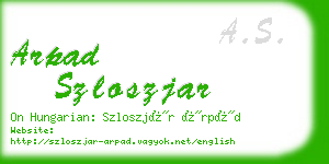 arpad szloszjar business card